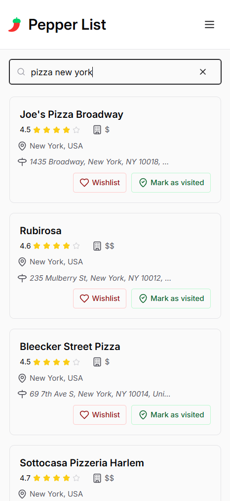 Restaurant Search View